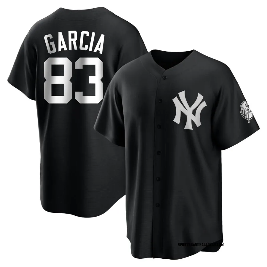 Deivi Garcia Men's New York Yankees Black/White Replica Jersey