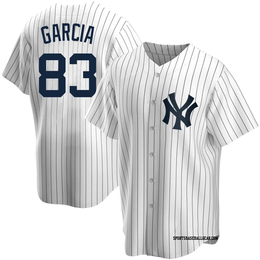 Deivi Garcia Men's New York Yankees White Replica Home Jersey