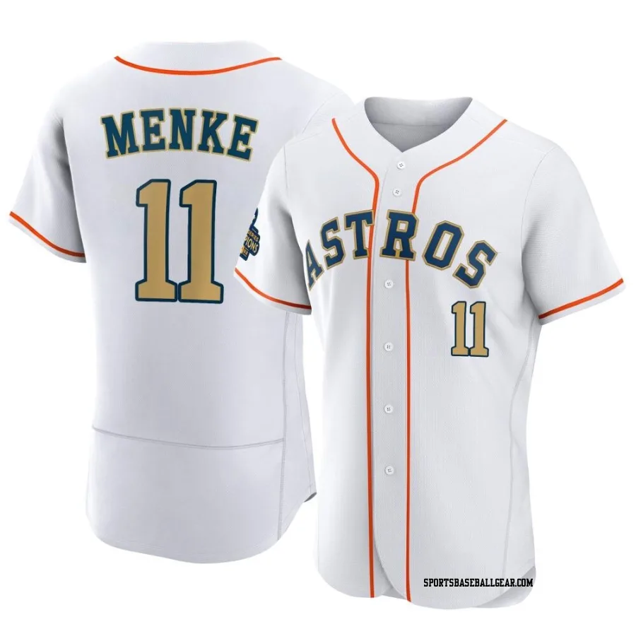 Denis Menke Men's Houston Astros Gold Authentic White 2023 Collection Jersey