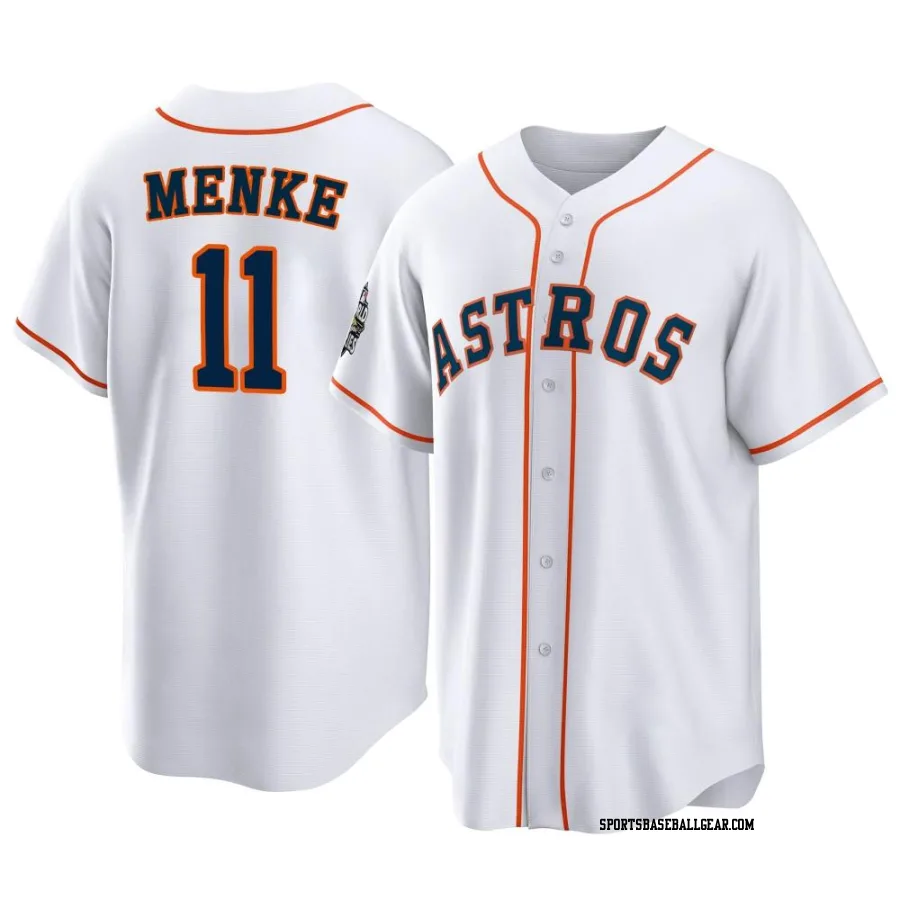 Denis Menke Youth Houston Astros White Replica 2022 World Series Home Jersey