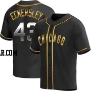 Dennis Eckersley Men's Chicago Cubs Black Golden Replica Alternate Jersey