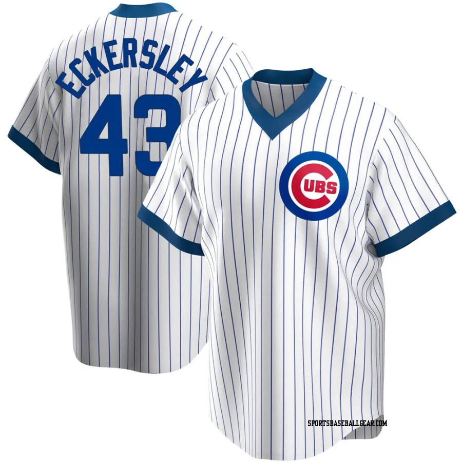 Dennis Eckersley Men's Chicago Cubs White Replica Home Cooperstown Collection Jersey