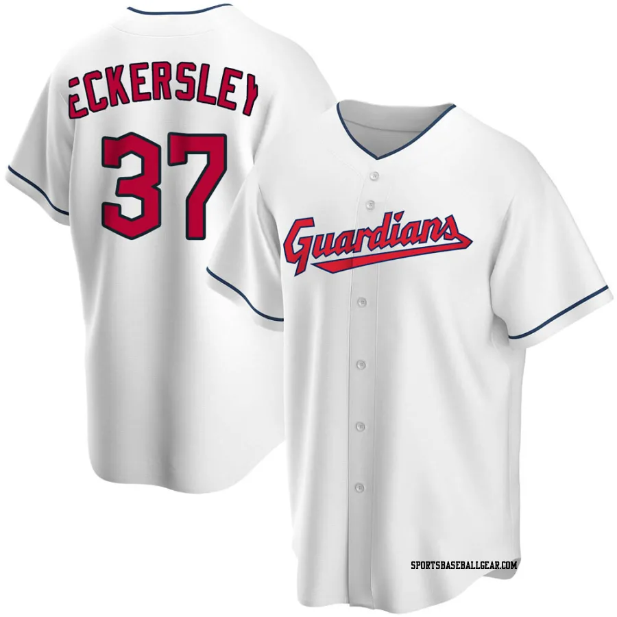 Dennis Eckersley Men's Cleveland Guardians White Replica Home Jersey