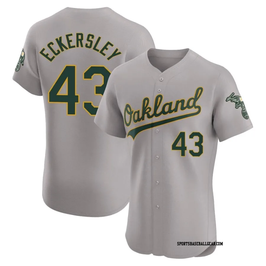 Dennis Eckersley Men's Oakland Athletics Gray Elite Road Jersey