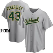 Dennis Eckersley Men's Oakland Athletics Gray Replica Road Jersey