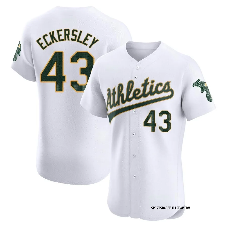 Dennis Eckersley Men's Oakland Athletics White Elite Home Jersey