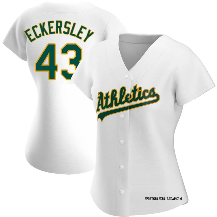 Dennis Eckersley Women's Oakland Athletics White Authentic Home Jersey