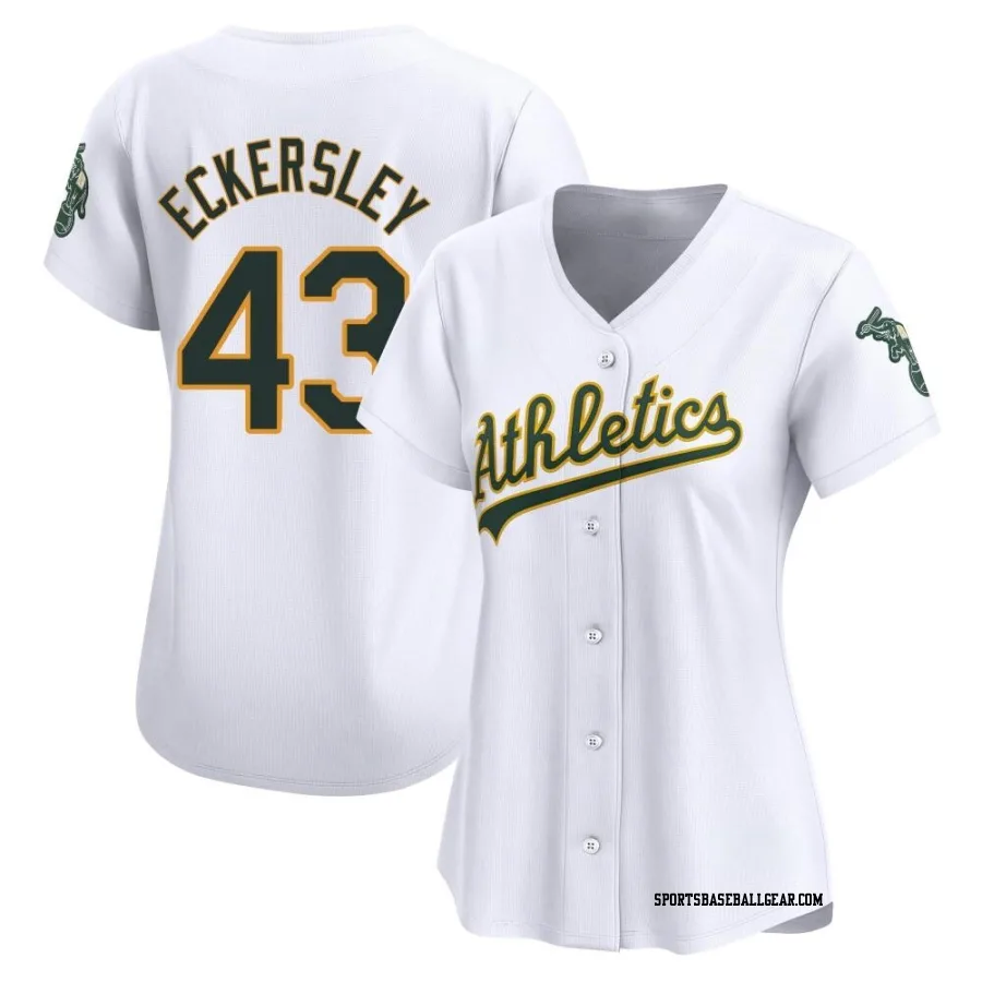 Dennis Eckersley Women's Oakland Athletics White Limited Home Jersey