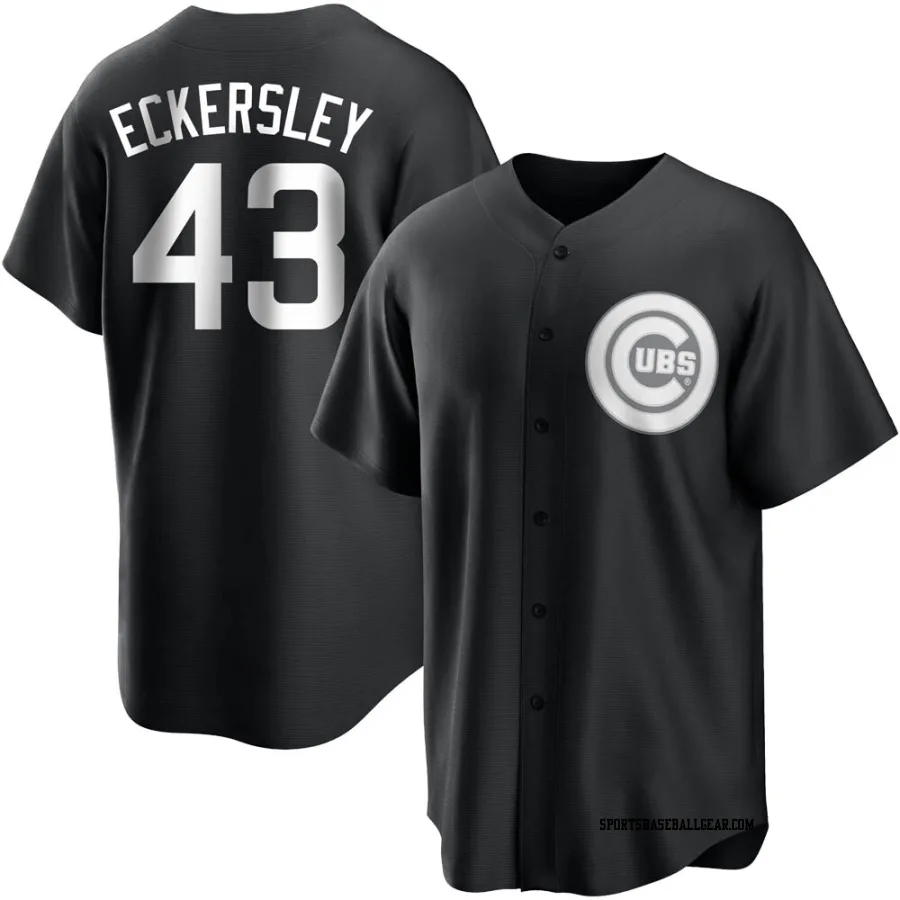 Dennis Eckersley Youth Chicago Cubs Black/White Replica Jersey