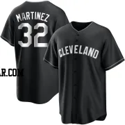 Dennis Martinez Men's Cleveland Guardians Black/White Replica Jersey