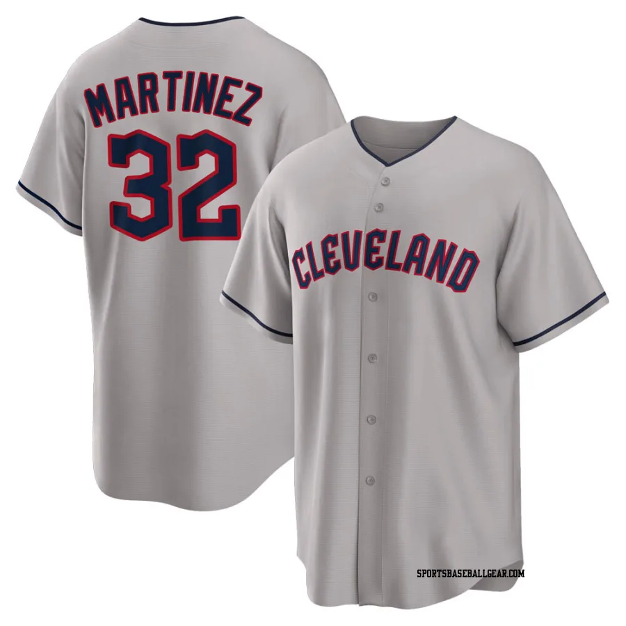 Dennis Martinez Men's Cleveland Guardians Gray Replica Road Jersey