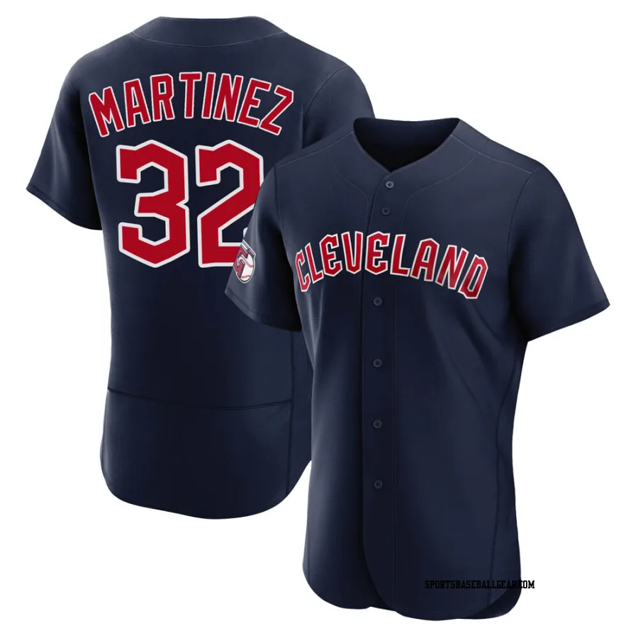 Dennis Martinez Men's Cleveland Guardians Navy Authentic Alternate Jersey