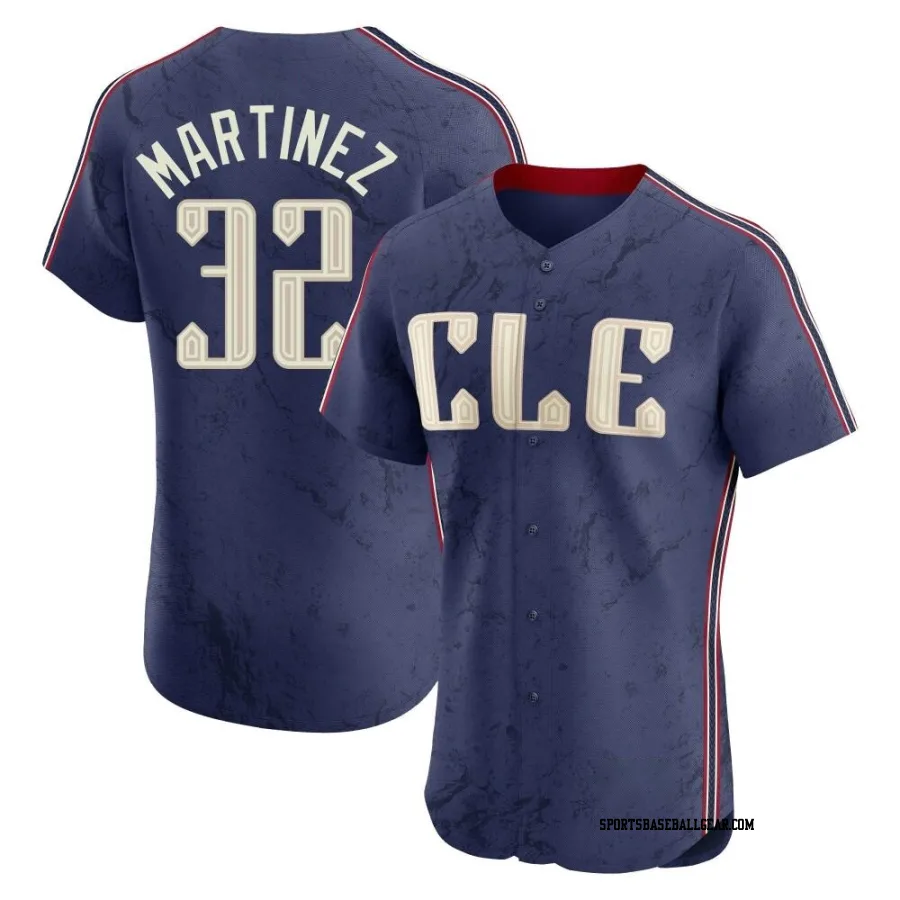 Dennis Martinez Men's Cleveland Guardians Navy Elite 2024 City Connect Jersey