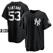 Dennis Santana Men's New York Yankees Black/White Replica Jersey