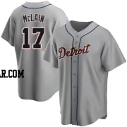 Denny McLain Men's Detroit Tigers Gray Replica Road Jersey