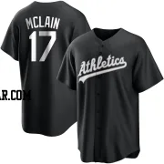 Denny Mclain Men's Oakland Athletics Black/White Replica Jersey