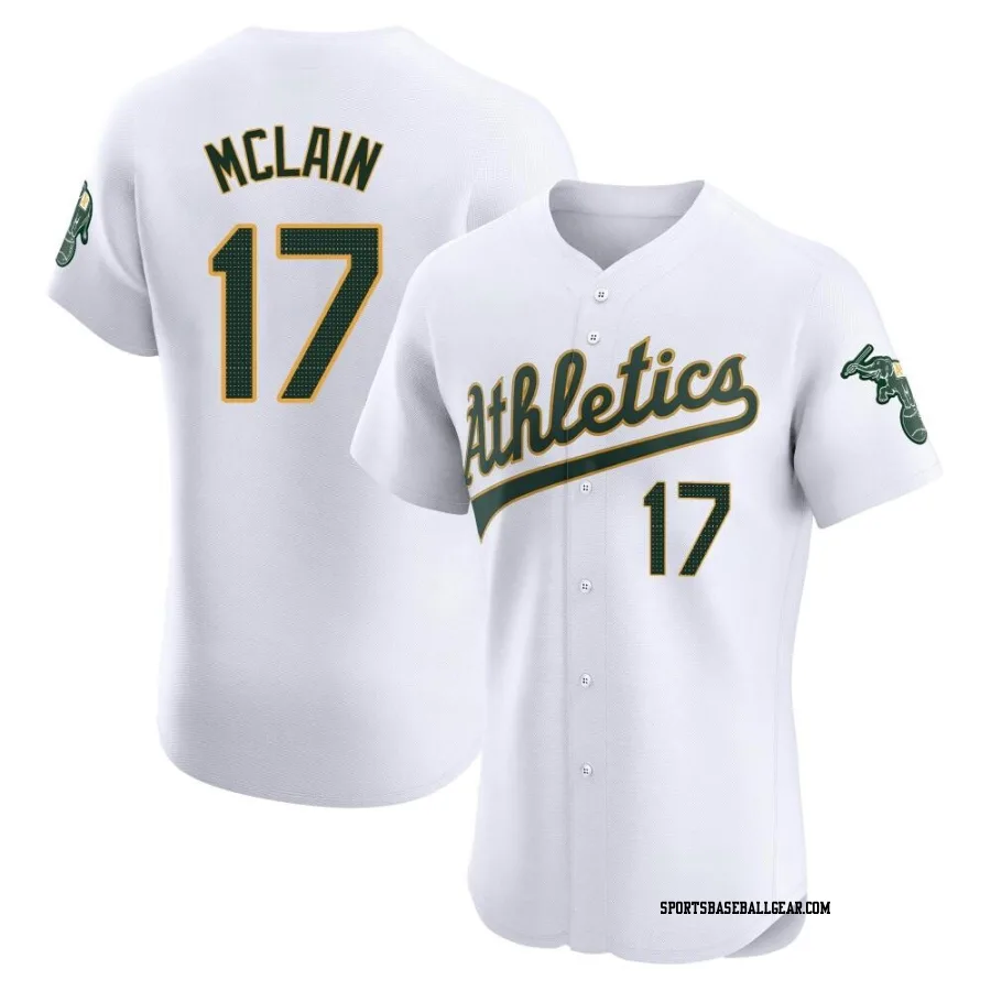 Denny Mclain Men's Oakland Athletics White Elite Home Jersey