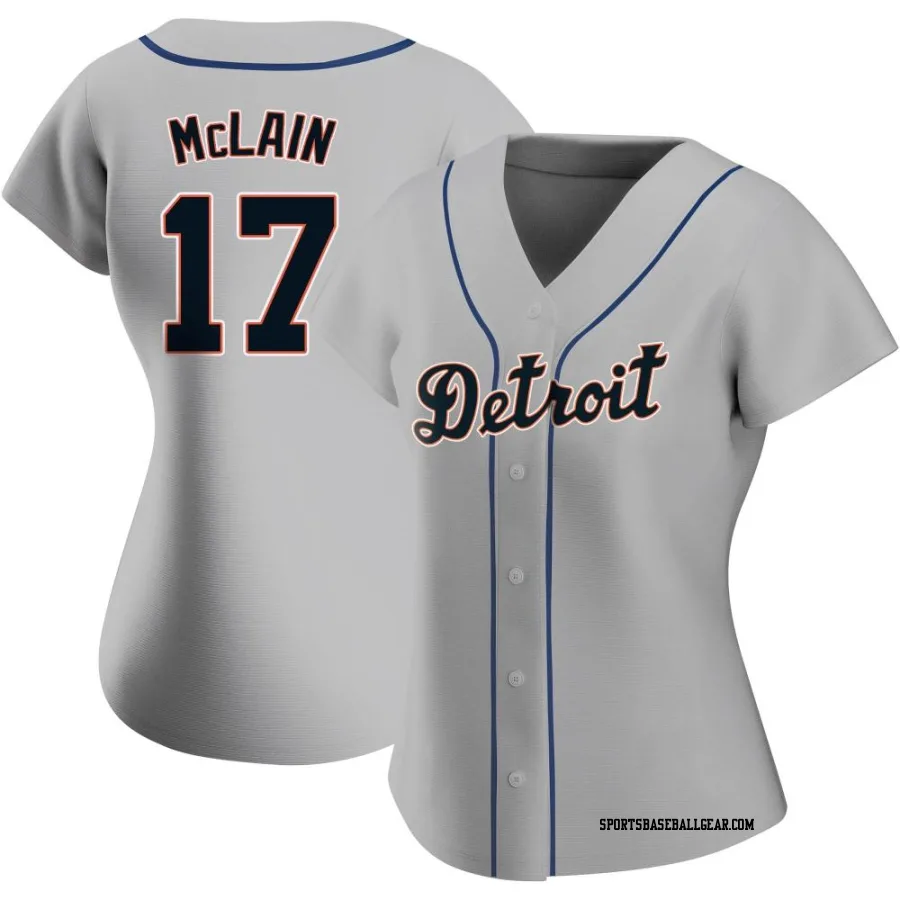 Denny McLain Women's Detroit Tigers Gray Authentic Road Jersey