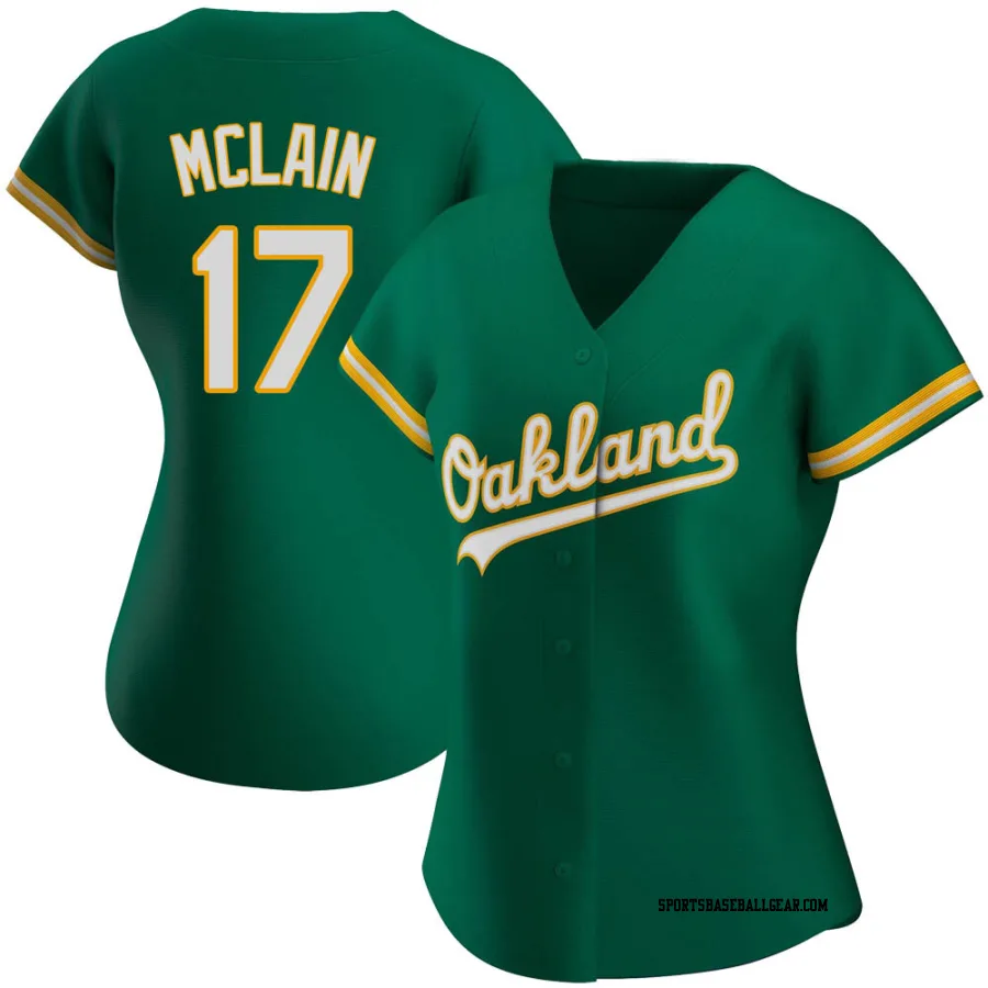 Denny Mclain Women's Oakland Athletics Green Replica Kelly Alternate Jersey