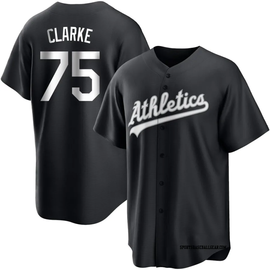 Denzel Clarke Men's Oakland Athletics Black/White Replica Jersey