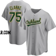 Denzel Clarke Men's Oakland Athletics Gray Replica Road Jersey