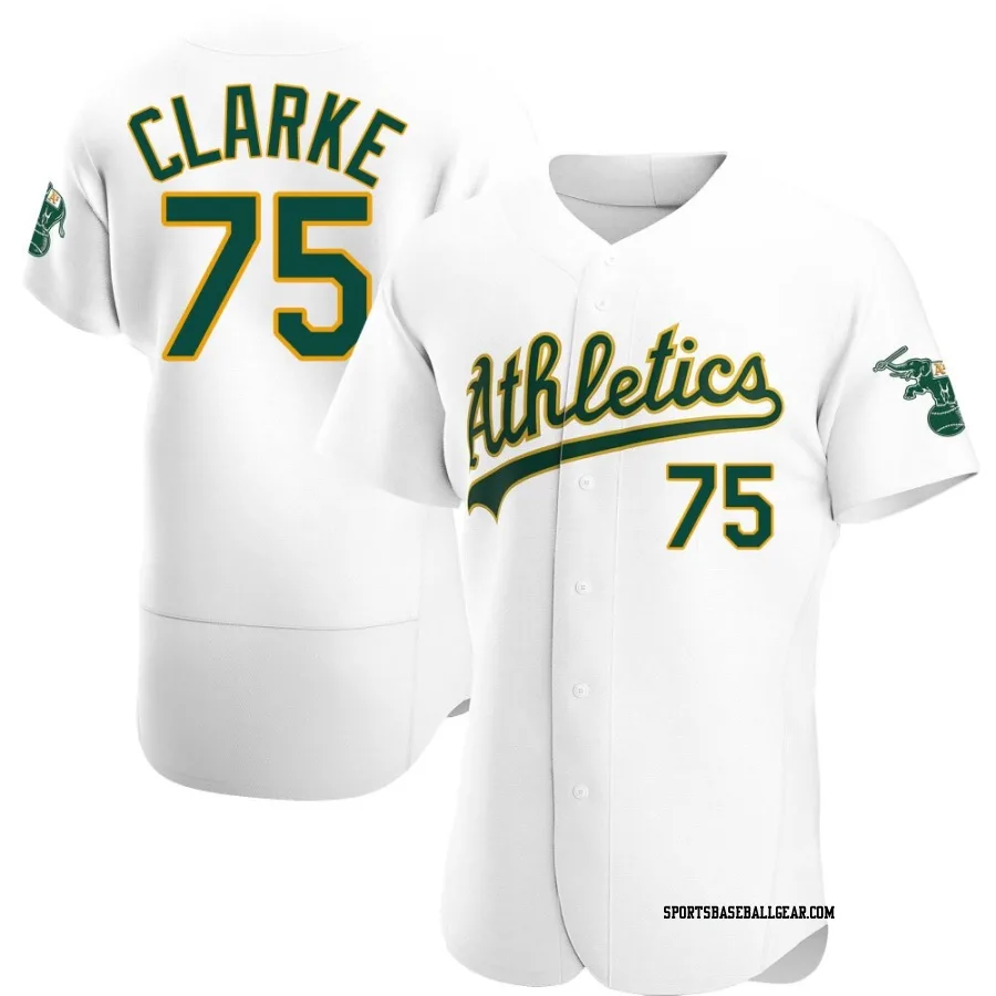 Denzel Clarke Men's Oakland Athletics White Authentic Home Jersey