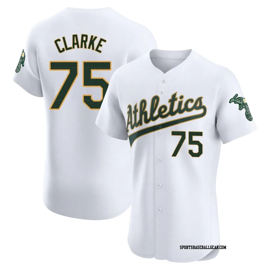 Denzel Clarke Men's Oakland Athletics White Elite Home Jersey