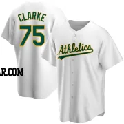 Denzel Clarke Men's Oakland Athletics White Replica Home Jersey