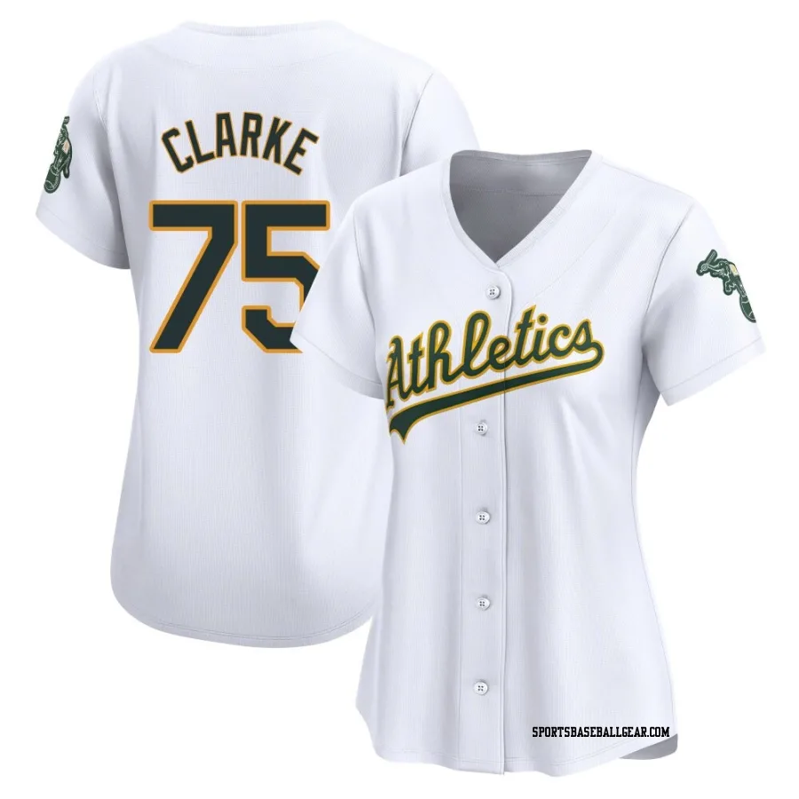 Denzel Clarke Women's Oakland Athletics White Limited Home Jersey