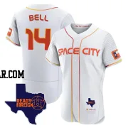 Derek Bell Men's Houston Astros White Authentic 2023 Space City Ready 2 Reign Flex Base Jersey