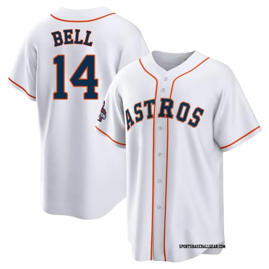 Derek Bell Men's Houston Astros White Replica 2022 World Series Champions Home Jersey