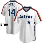 Derek Bell Men's Houston Astros White Replica Home Cooperstown Collection Team Jersey