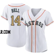 Derek Bell Women's Houston Astros Gold Authentic White 2023 Collection Jersey