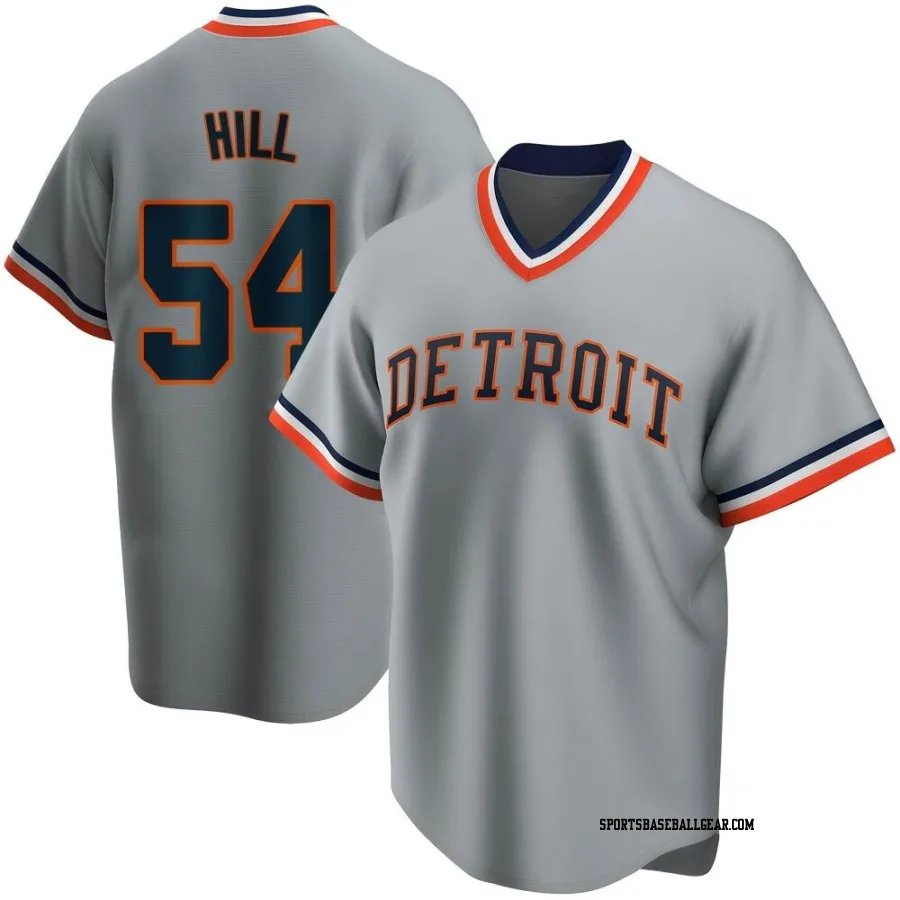 Derek Hill Men's Detroit Tigers Gray Road Cooperstown Collection Jersey