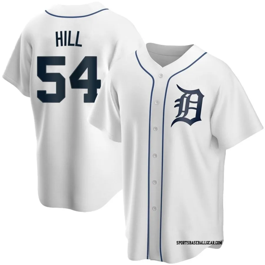 Derek Hill Men's Detroit Tigers White Replica Home Jersey