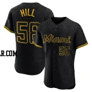 Derek Hill Men's Miami Marlins Black Authentic Snake Skin City Jersey