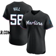 Derek Hill Men's Miami Marlins Black Elite Alternate Vapor Premier Jersey