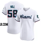 Derek Hill Men's Miami Marlins White Elite Home Patch Jersey