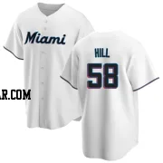 Derek Hill Men's Miami Marlins White Replica Home Jersey