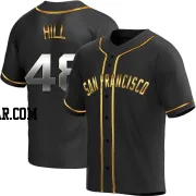 Derek Hill Men's San Francisco Giants Black Golden Replica Alternate Jersey