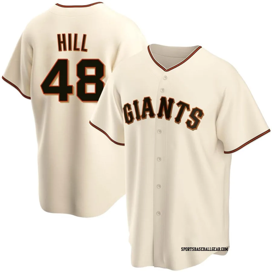 Derek Hill Men's San Francisco Giants Cream Replica Home Jersey