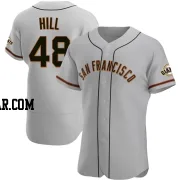 Derek Hill Men's San Francisco Giants Gray Authentic Road Jersey