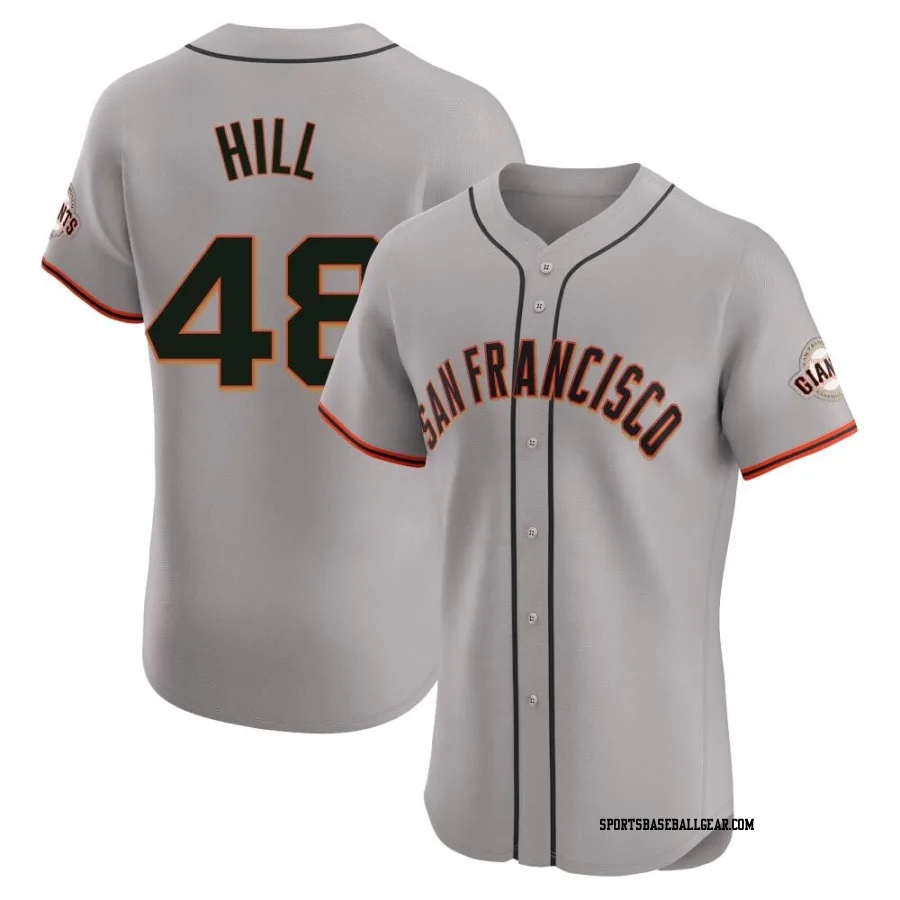 Derek Hill Men's San Francisco Giants Gray Elite Road Jersey