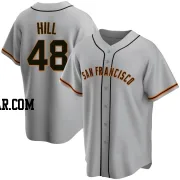 Derek Hill Men's San Francisco Giants Gray Replica Road Jersey