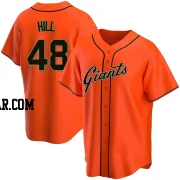 Derek Hill Men's San Francisco Giants Orange Replica Alternate Jersey