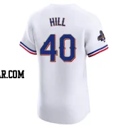 Derek Hill Men's Texas Rangers Gold Elite White 2024 Collection Jersey