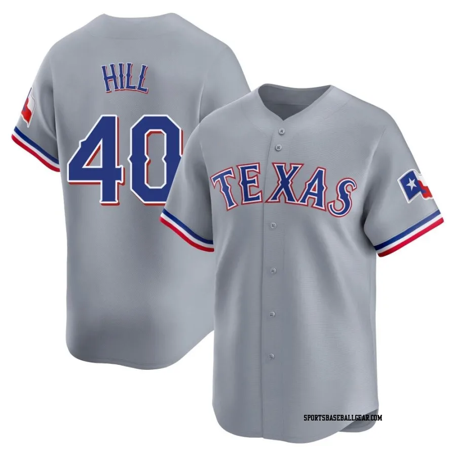 Derek Hill Men's Texas Rangers Gray Limited Away Jersey