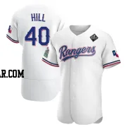 Derek Hill Men's Texas Rangers White Authentic Home 2023 World Series Jersey