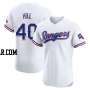 Derek Hill Men's Texas Rangers White Elite Home Jersey