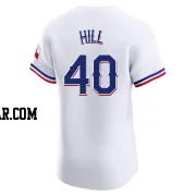 Derek Hill Men's Texas Rangers White Elite Home Jersey